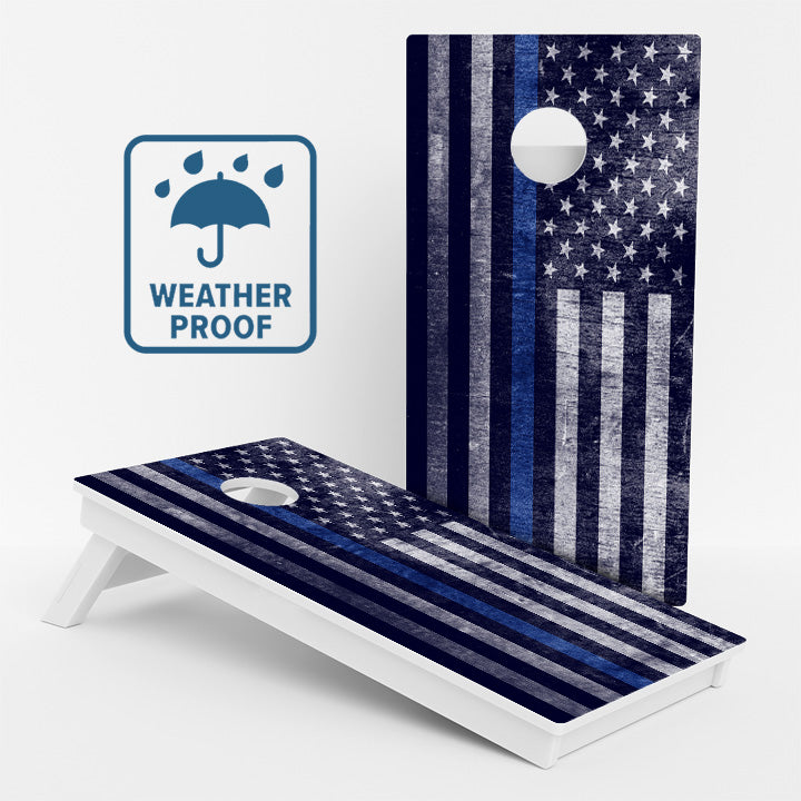 Thin Blue Line Flag Weather Proof Cornhole Boards