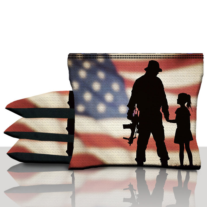 American Solider & Daughter Cornhole Bags