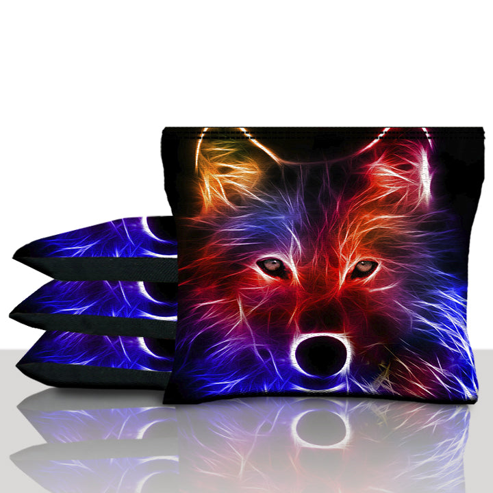 Neon Wolf Cornhole Bags