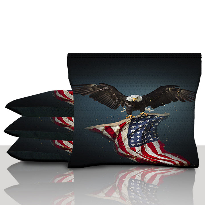 Eagle Carrying American Flag Cornhole Bags