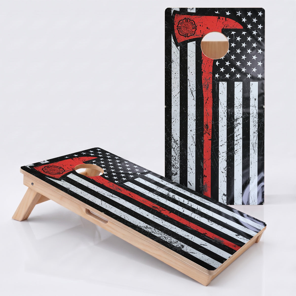 Thin Red Line Axe Professional Cornhole Board.