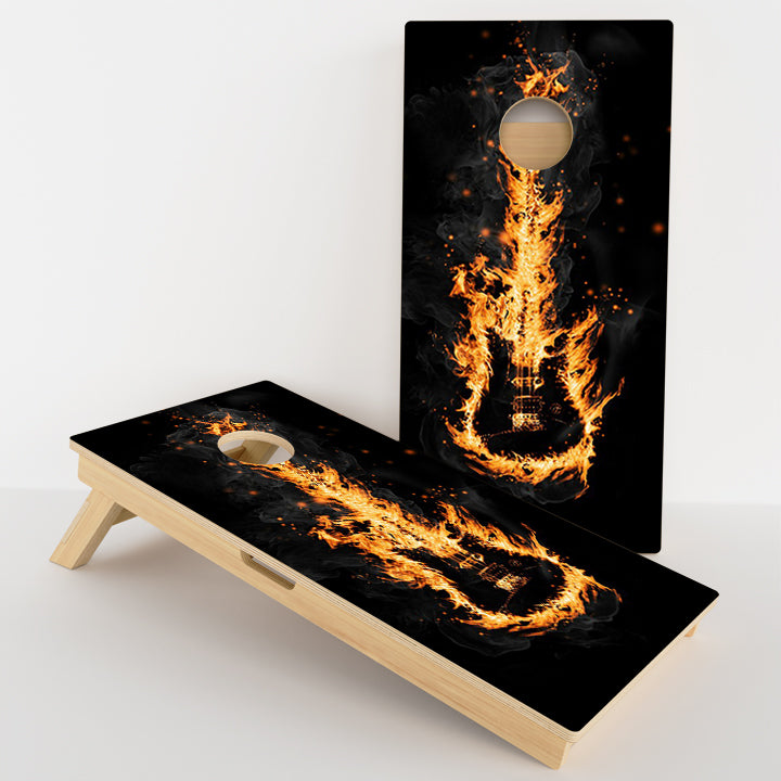 Flaming Guitar Professional Cornhole Boards