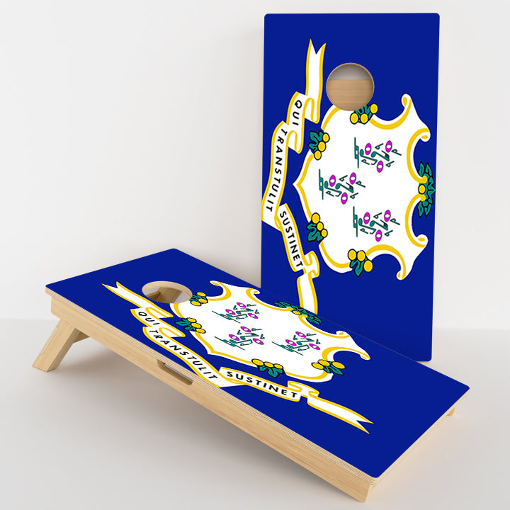 Connecticut Flag Professional Cornhole Boards