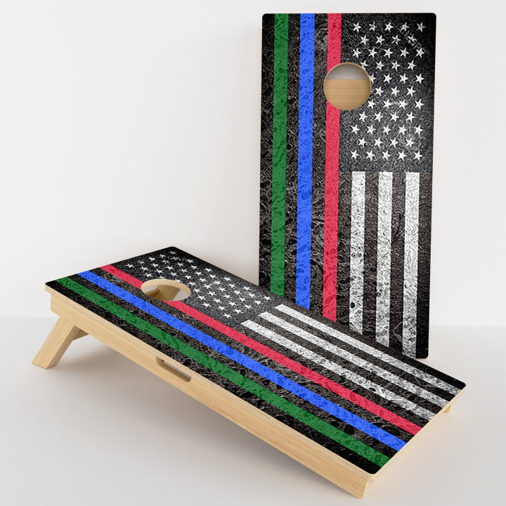 Red, Blue, Green Line Professional Cornhole Boards