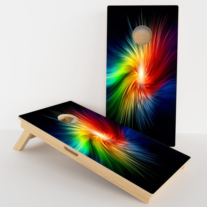 Rainbow Swirl Professional Cornhole Boards
