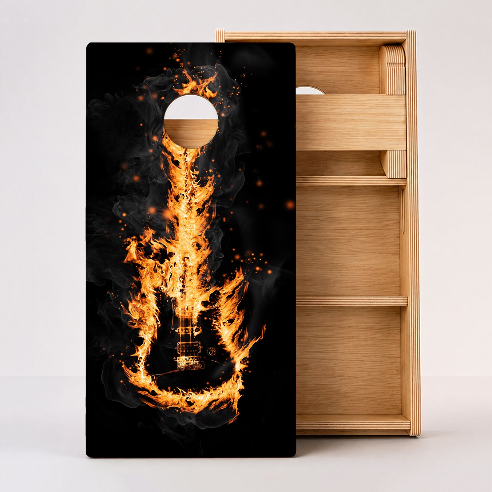 Flaming Guitar Professional Cornhole Boards