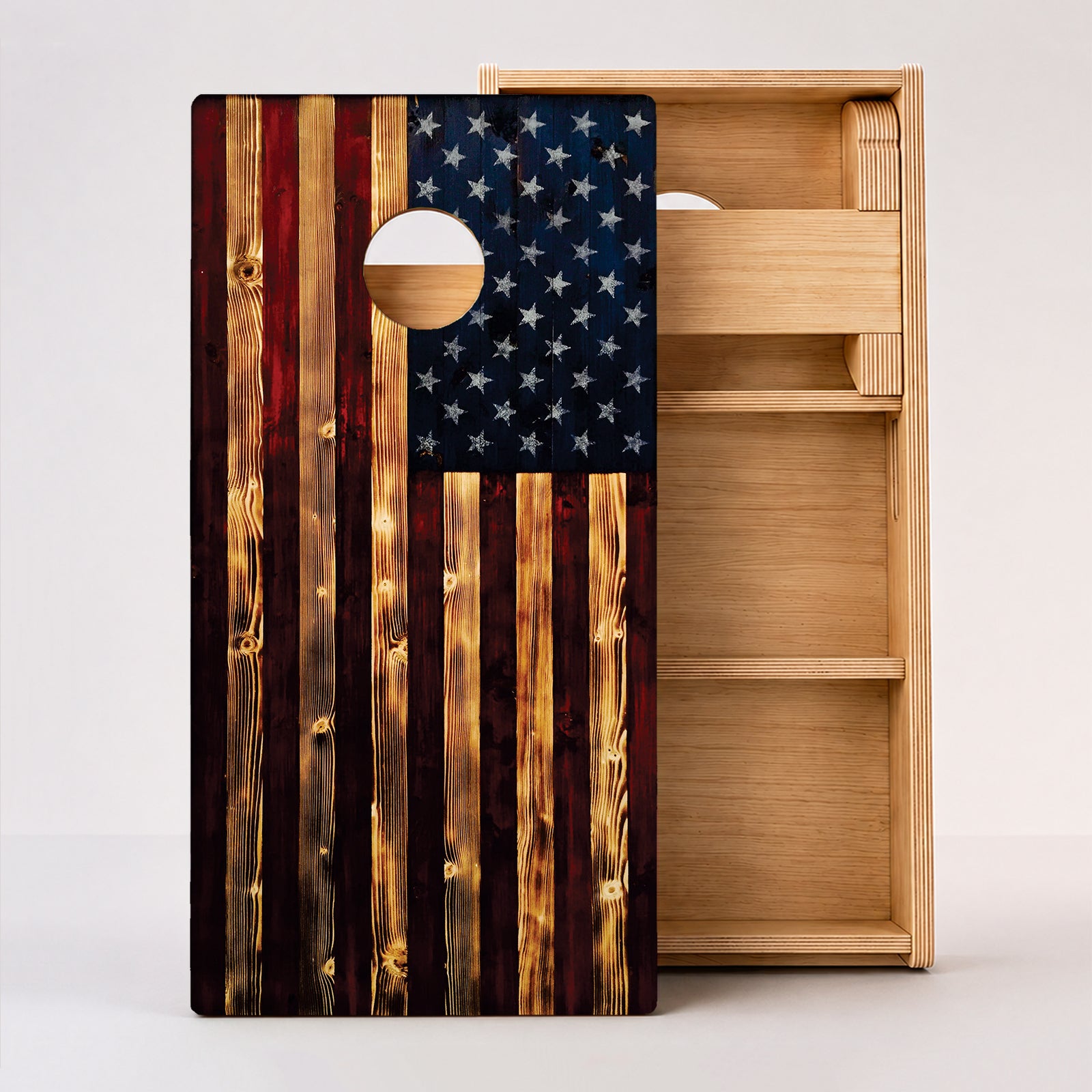 Rustic American Flag Professional Cornhole Boards