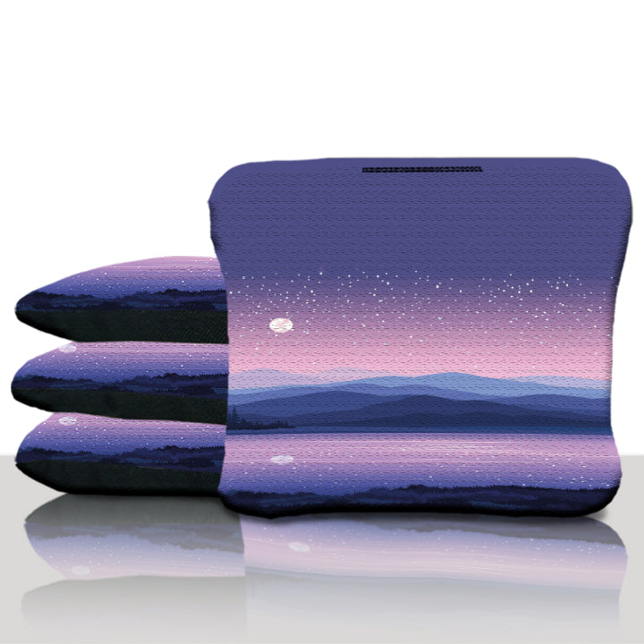 Purple Sunset Cornhole Bags