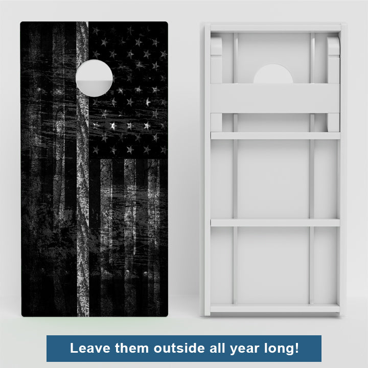 Thin White Line Flag Weather Proof Cornhole Boards