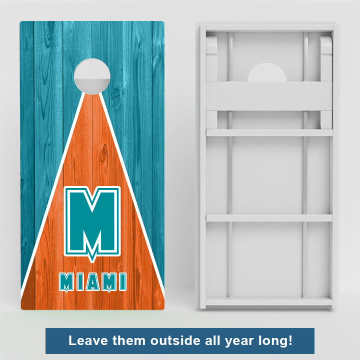 Miami Football Weather Proof Cornhole Boards