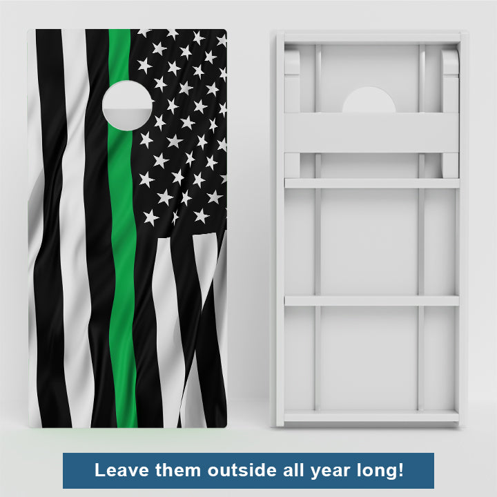 Military Line American Flag Weather Proof Cornhole Boards