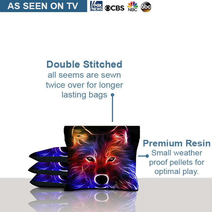 Neon Wolf Cornhole Bags