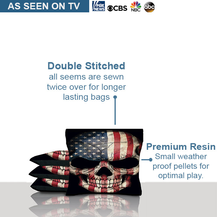 American Flag Punisher Skull Cornhole Bags