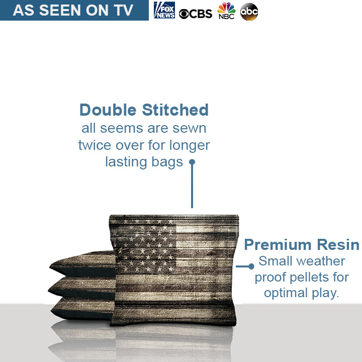 Vintage American Flag Cornhole Bags