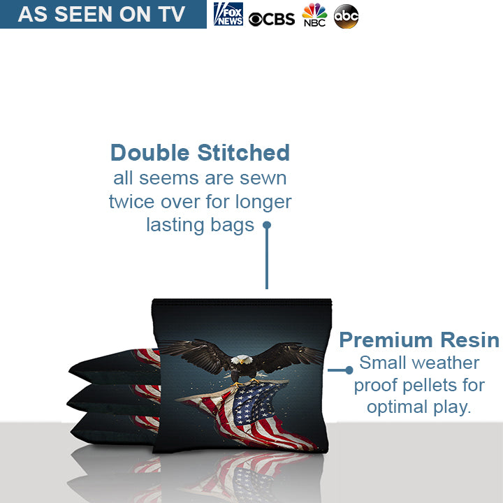 Eagle Carrying American Flag Cornhole Bags