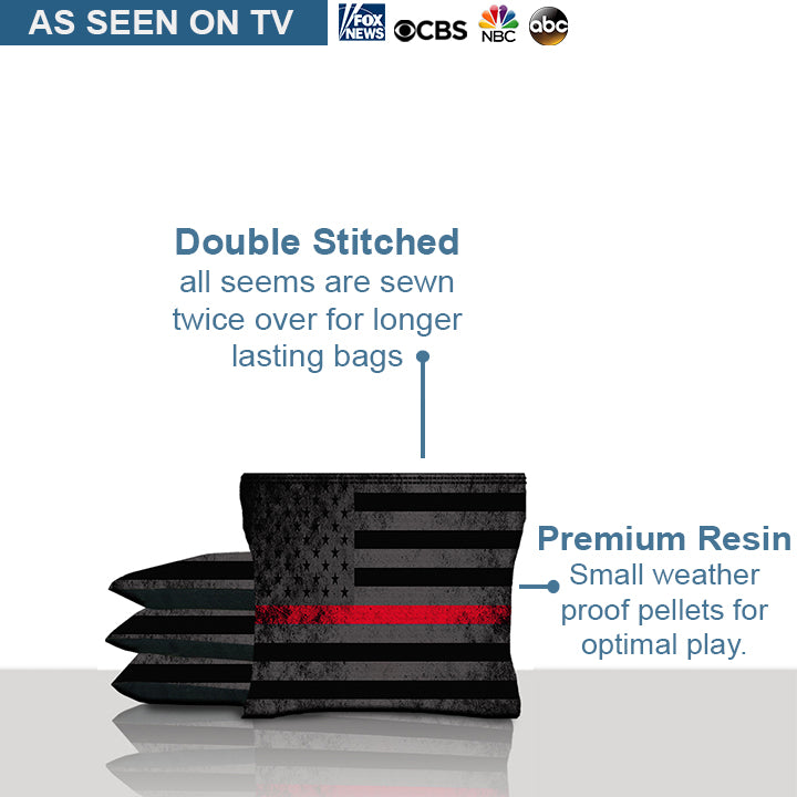 Thin Red Line American Flag Cornhole Bags