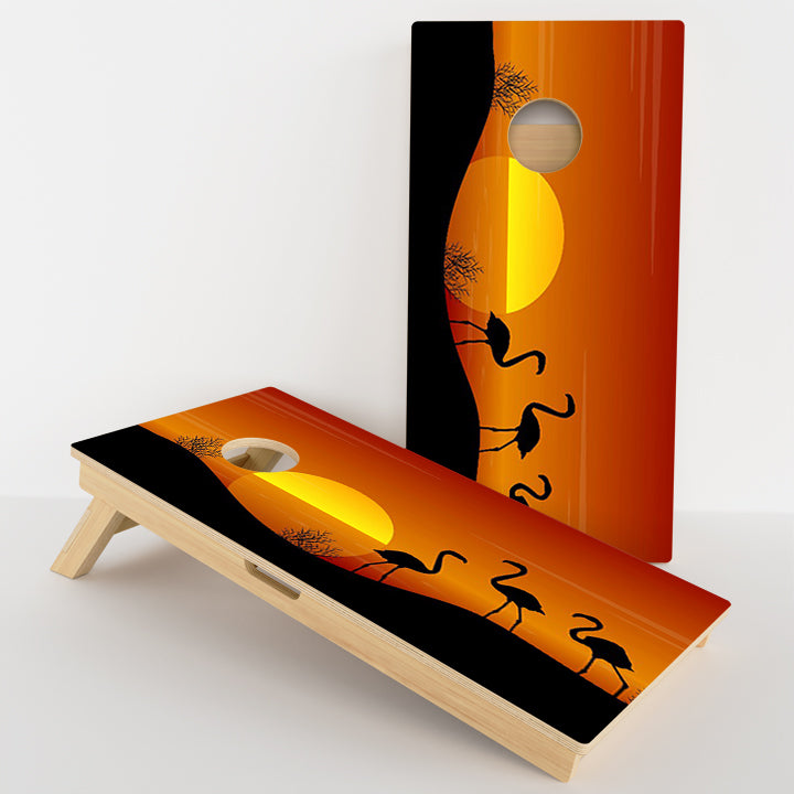 Flamingo Sunset Professional Cornhole Boards