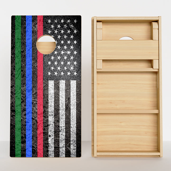 Red, Blue, Green Line Professional Cornhole Boards