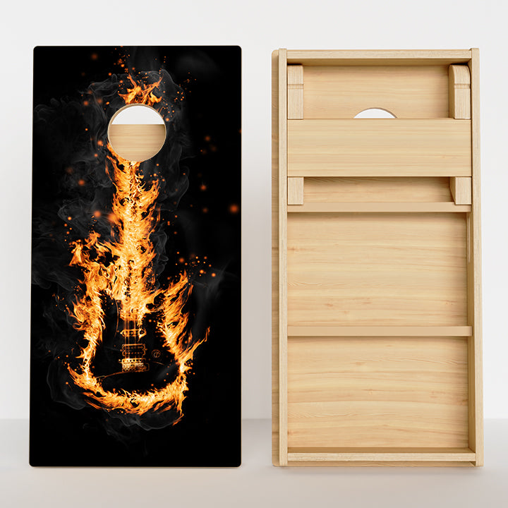 Flaming Guitar Professional Cornhole Boards