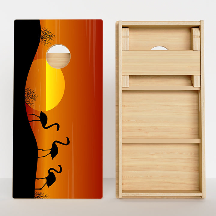 Flamingo Sunset Professional Cornhole Boards