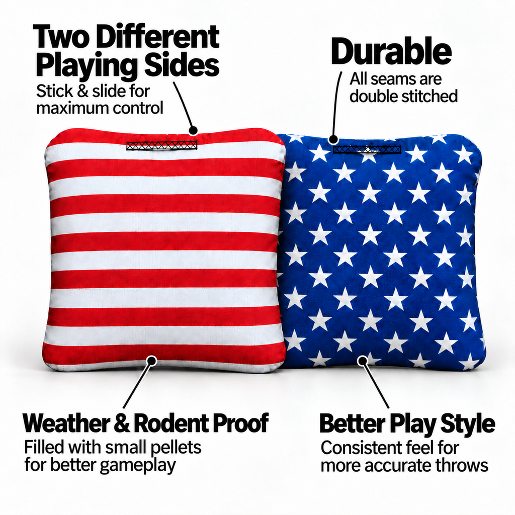 8 Stars & Stripes Pro Cornhole Bags