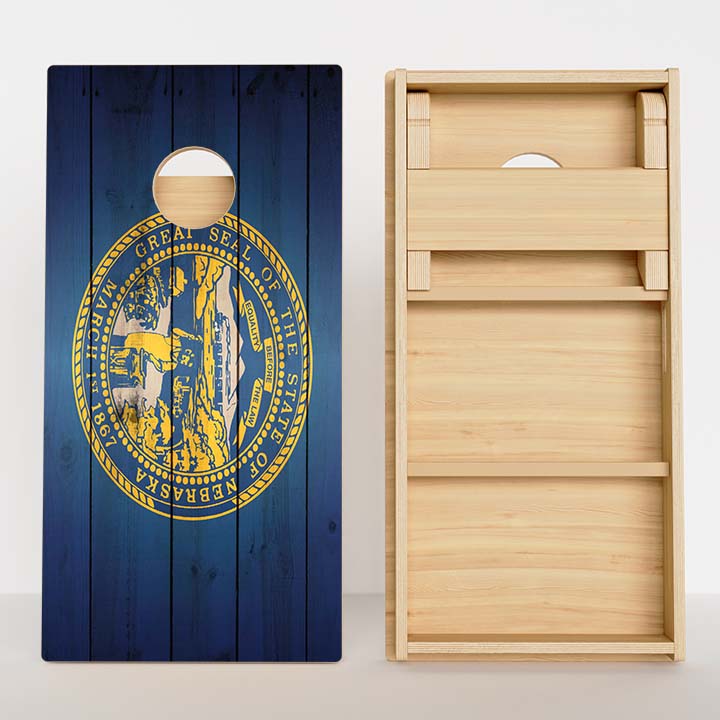 Nebraska Flag Professional Cornhole Boards