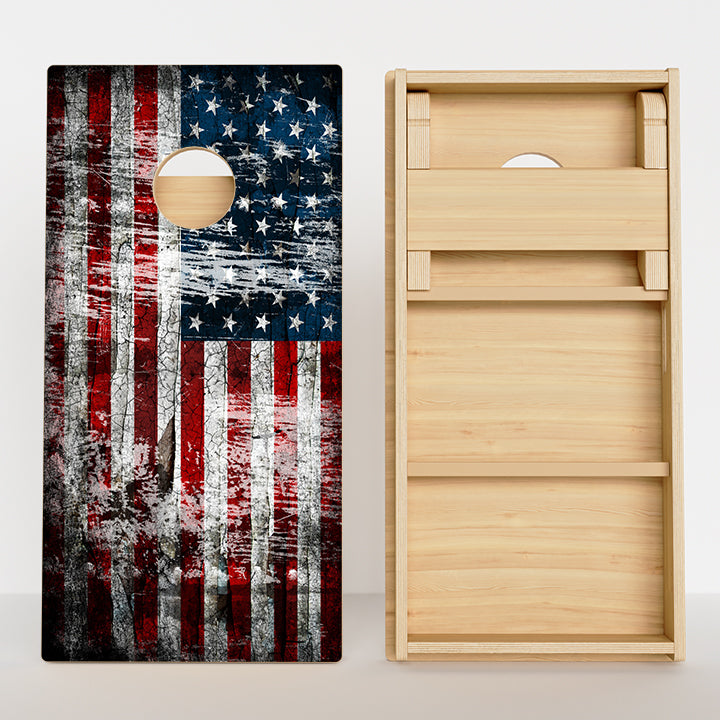 Rustic American Flag Professional Cornhole Boards