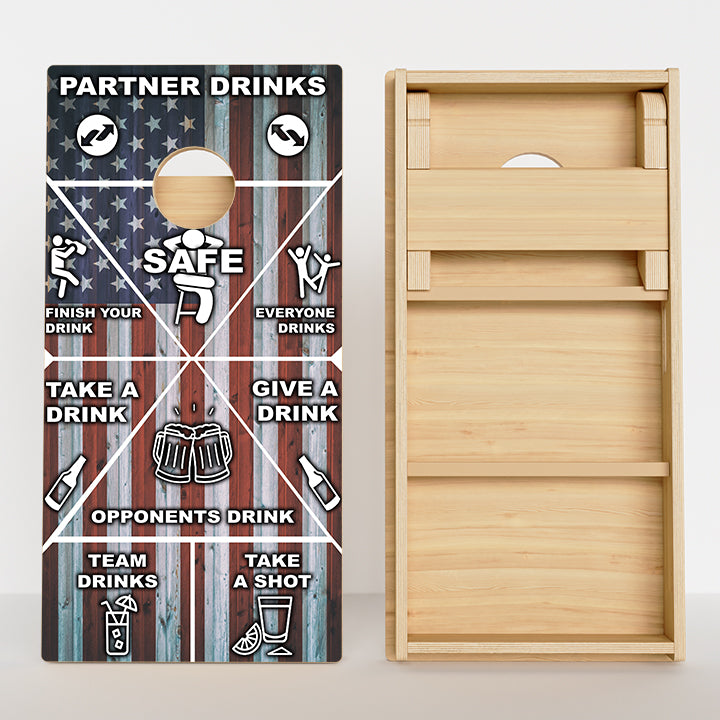 American Flag Drinking Game Professional Cornhole Boards