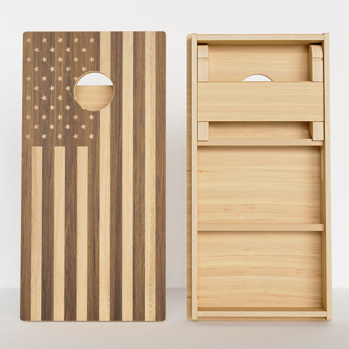 Wood American Flag Professional Cornhole Boards