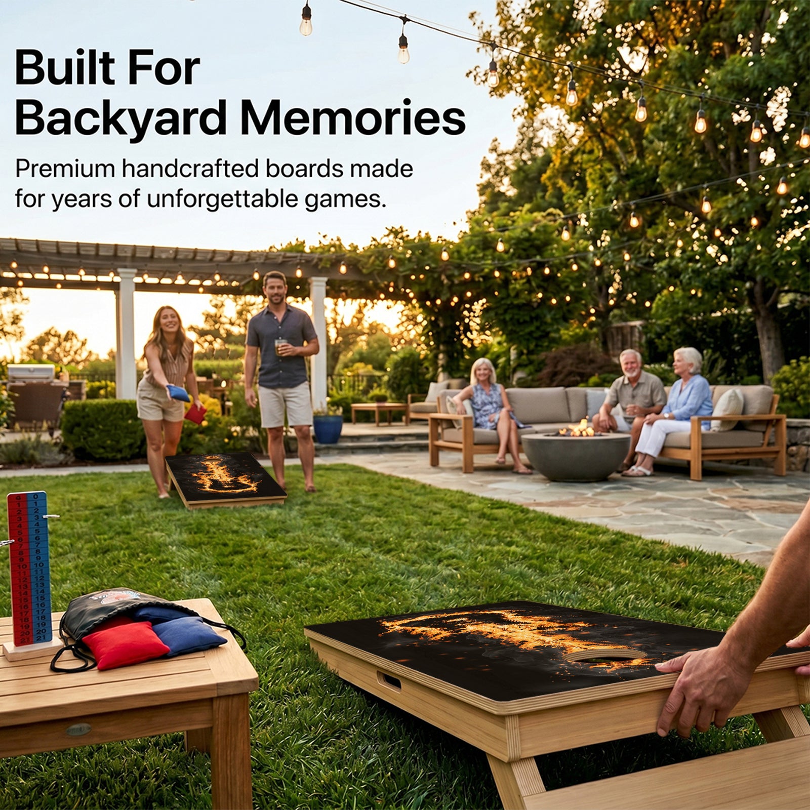 Flaming Guitar Professional Cornhole Boards