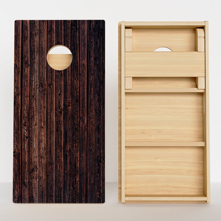 Dark Wood Grain Professional Cornhole Boards