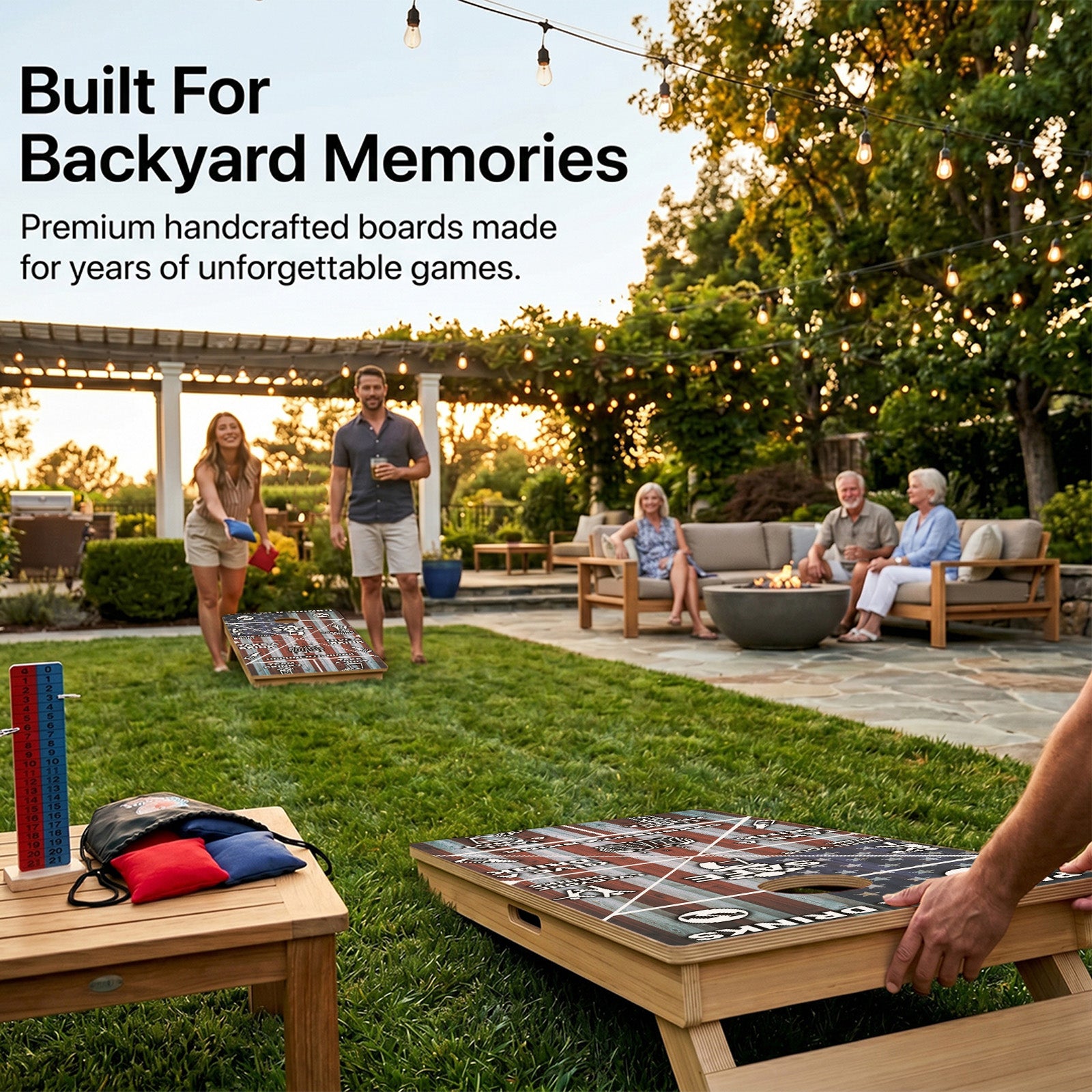 American Flag Drinking Game Professional Cornhole Boards