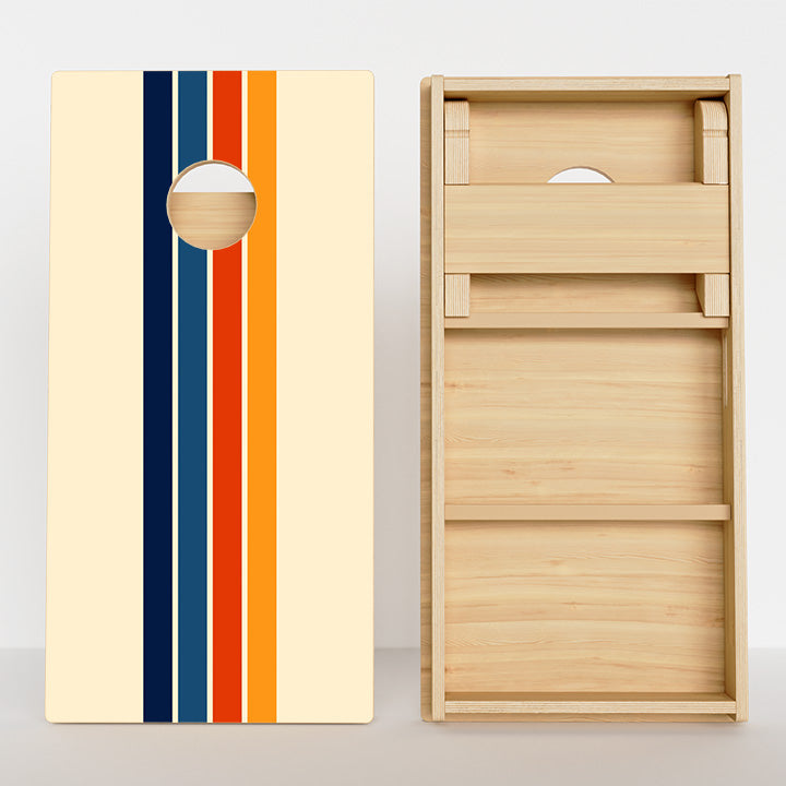 Antique Retro Colored Lines Professional Cornhole Boards