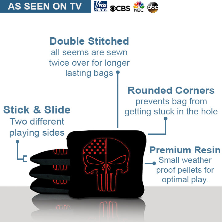 Red Skull Cornhole Bags