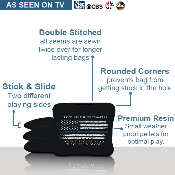 Blue Line Peacemakers Cornhole Bags