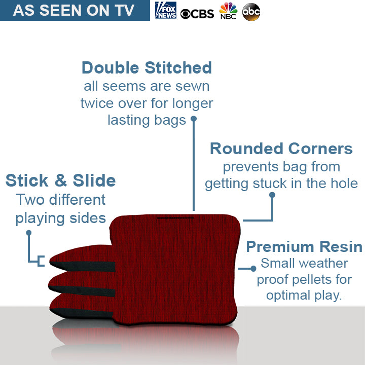Red Wood Texture Cornhole Bags