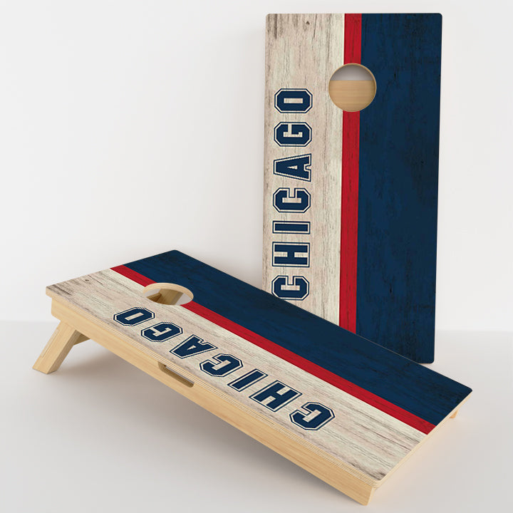 Chicago Baseball Red White & Blue Professional Cornhole Boards