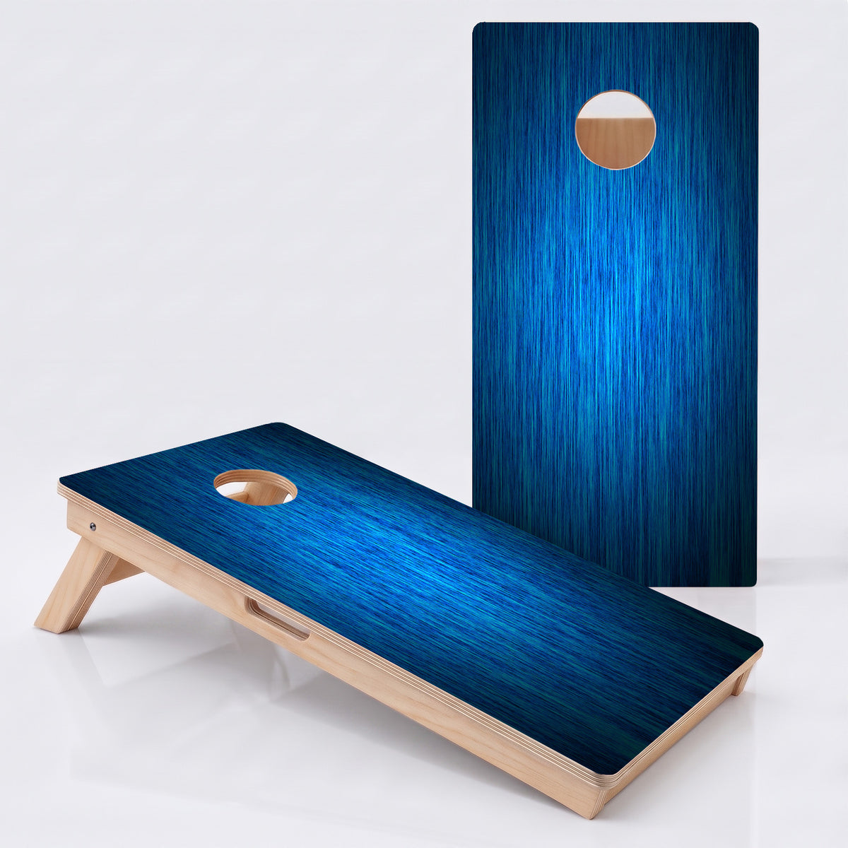 Blue Wood Grain Professional Cornhole Board.
