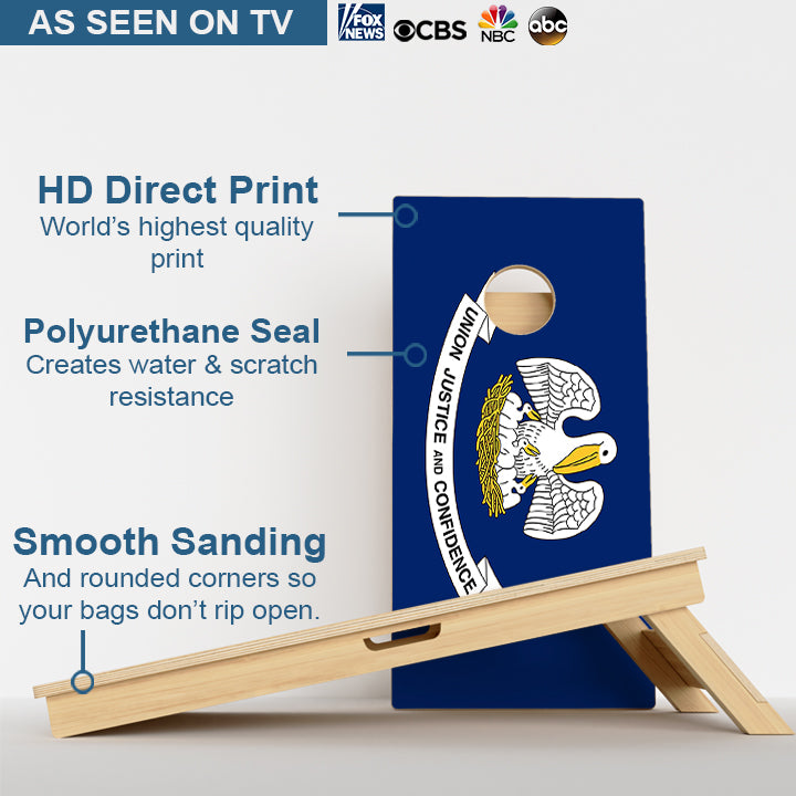Louisiana Flag Professional Cornhole Boards