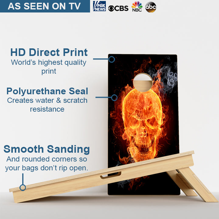 Flaming Skull Professional Cornhole Boards