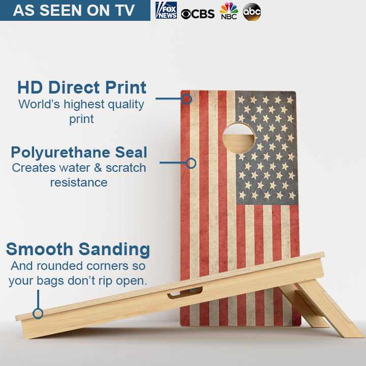 Vintage American Flag Professional Cornhole Boards