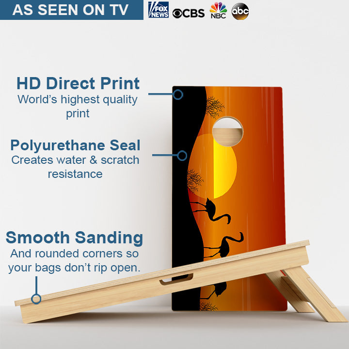 Flamingo Sunset Professional Cornhole Boards