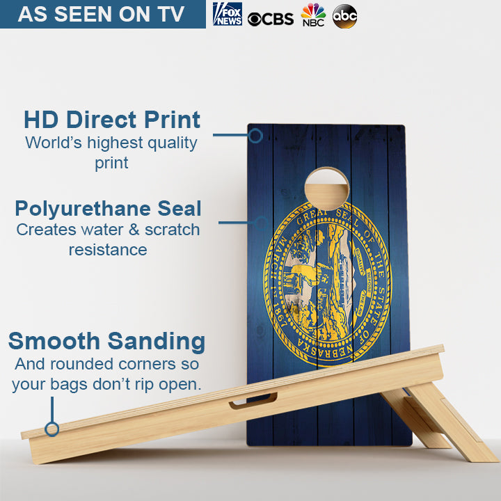 Nebraska Flag Professional Cornhole Boards