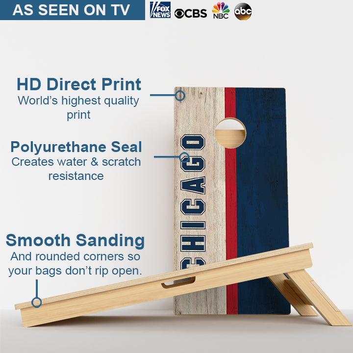 Chicago Baseball Red White & Blue Professional Cornhole Boards