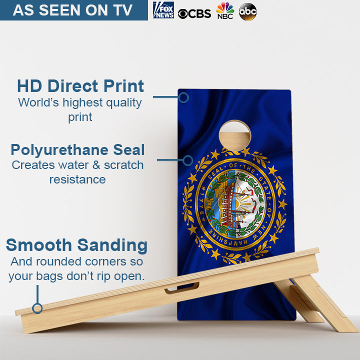New Hampshire Flag Professional Cornhole Boards