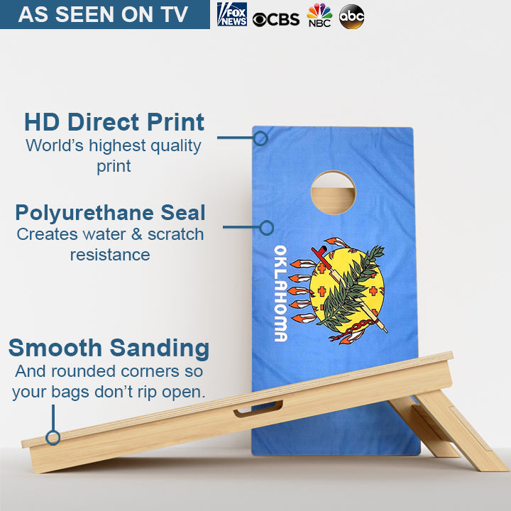 Oklahoma Flag Professional Cornhole Boards