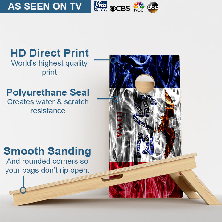 Iowa Flag Professional Cornhole Boards