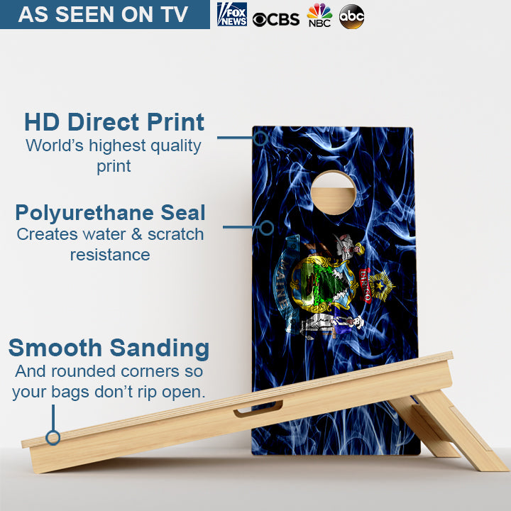 Maine Flag Professional Cornhole Boards