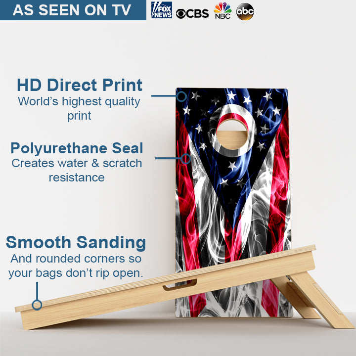 Ohio Flag Professional Cornhole Boards