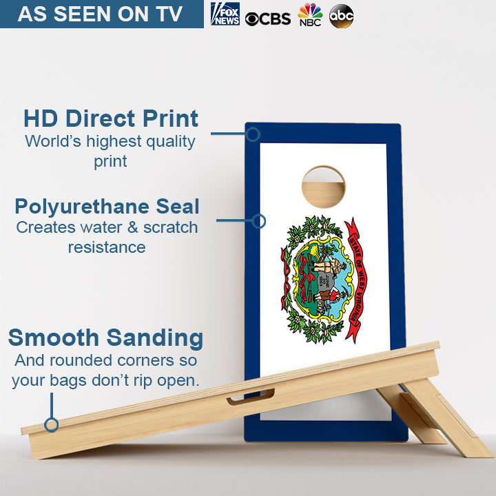 West Virginia Flag Professional Cornhole Boards